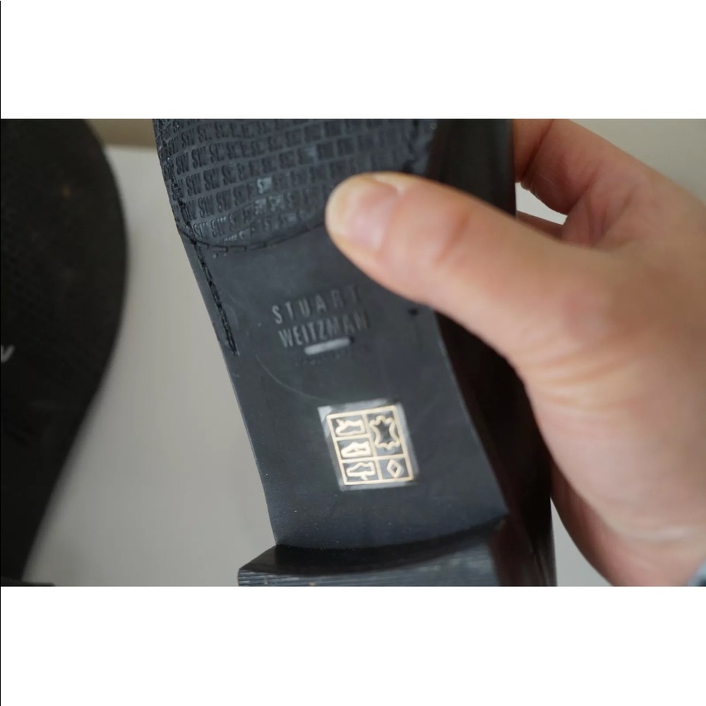 New Stuart Weitzman Black Leather Loafer Shoes 7/8 - Picture 8 of 8